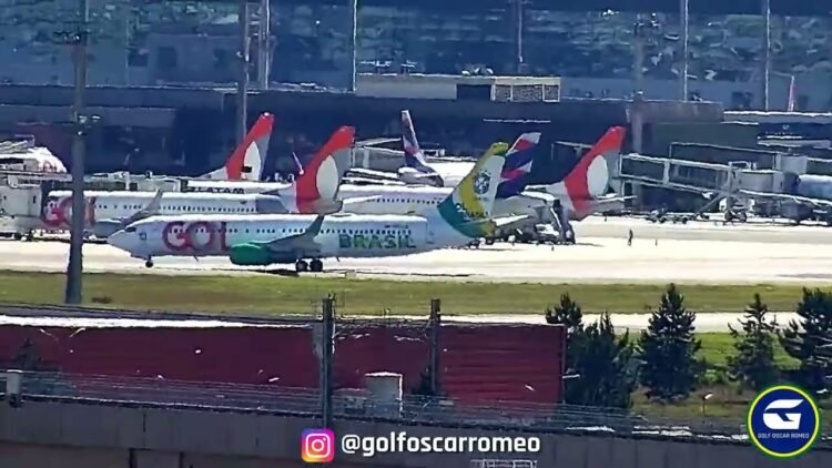 INÉDITO – GOL COM A NOVA PINTURA DE PATROCÍNIO À SELEÇÃO BRASILEIRA – GRU AIRPORT