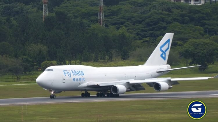MESMO COM CHUVA, O GIGANTE APARECEU EM GUARULHOS – POUSO COMPLETO DO BOEING 747 FLY META – SBGR GRU