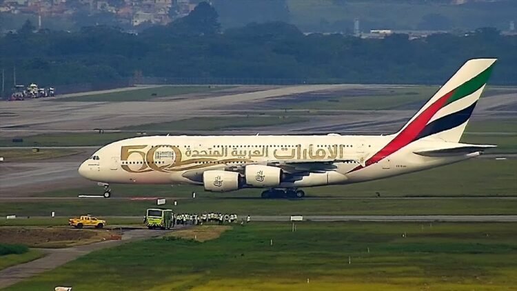 MOMENTO DA CHEGADA DO A380 NO SPOTTER DAY EM GUARULHOS